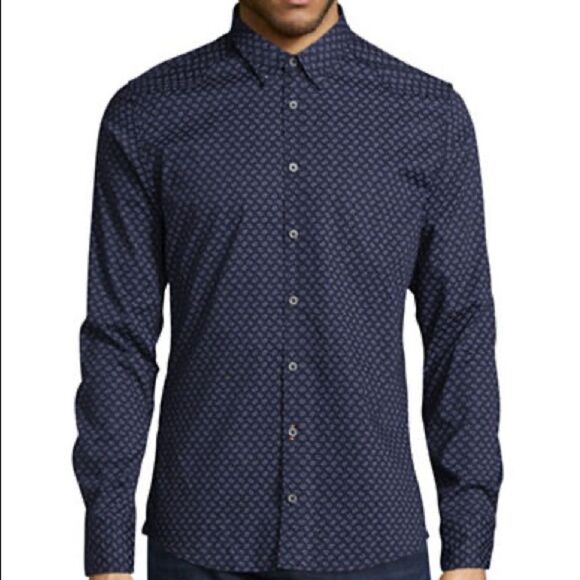 Hugo Boss Men's Extra-Slim Fit Print Shirt - Picture 1 of 3